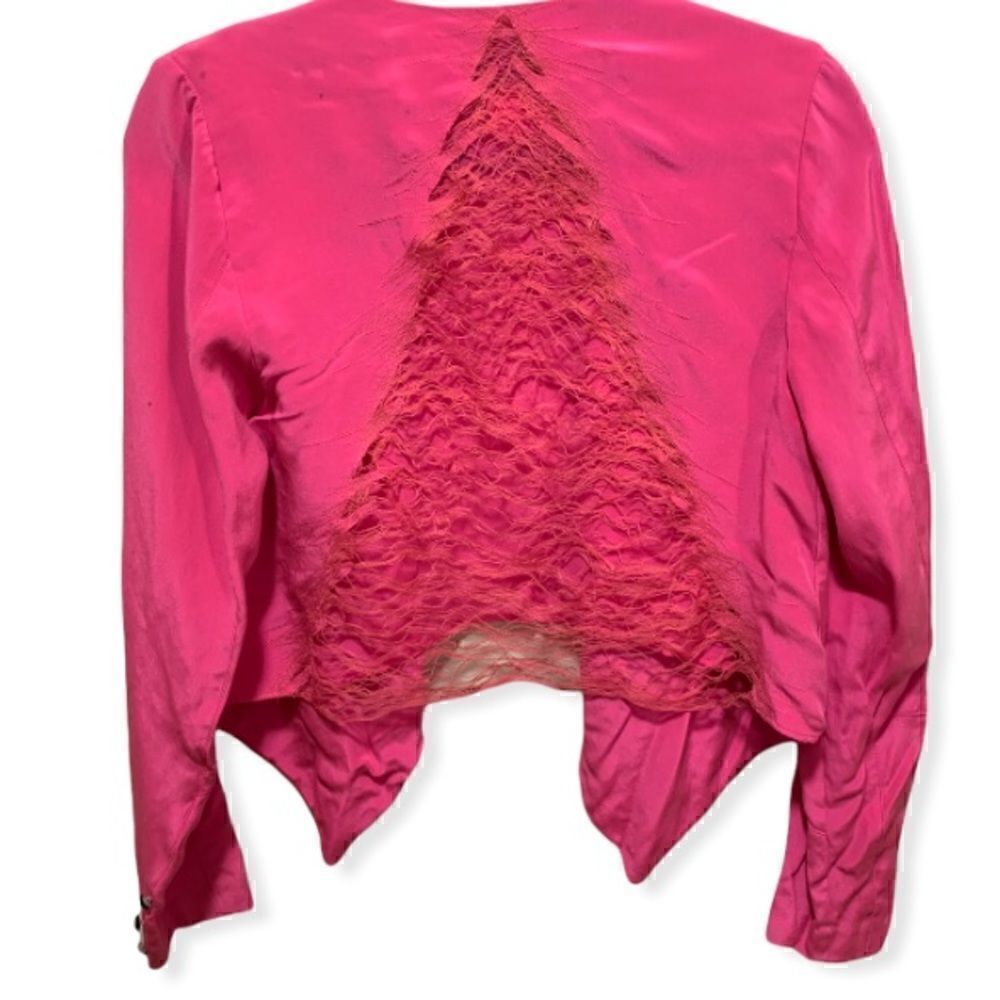 MADISON MARCUS 100% Silk Bright Pink Jacket